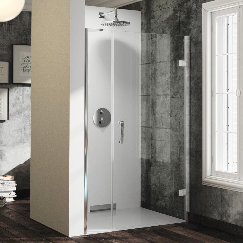 dušas durvis Solva pure, 700-1200 mm, h=1200-2000, hroms/caurspīdīgs stikls AP